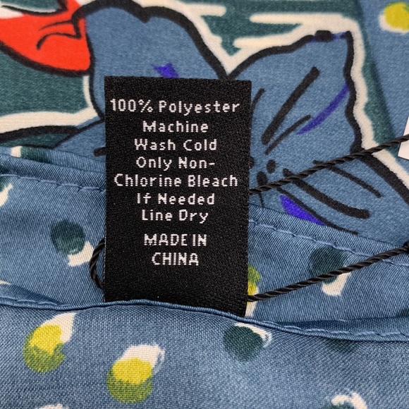 Vera Bradley Neckerchief in Falling Flowers (Blue, Dark Green Floral print) - Picture 7 of 10